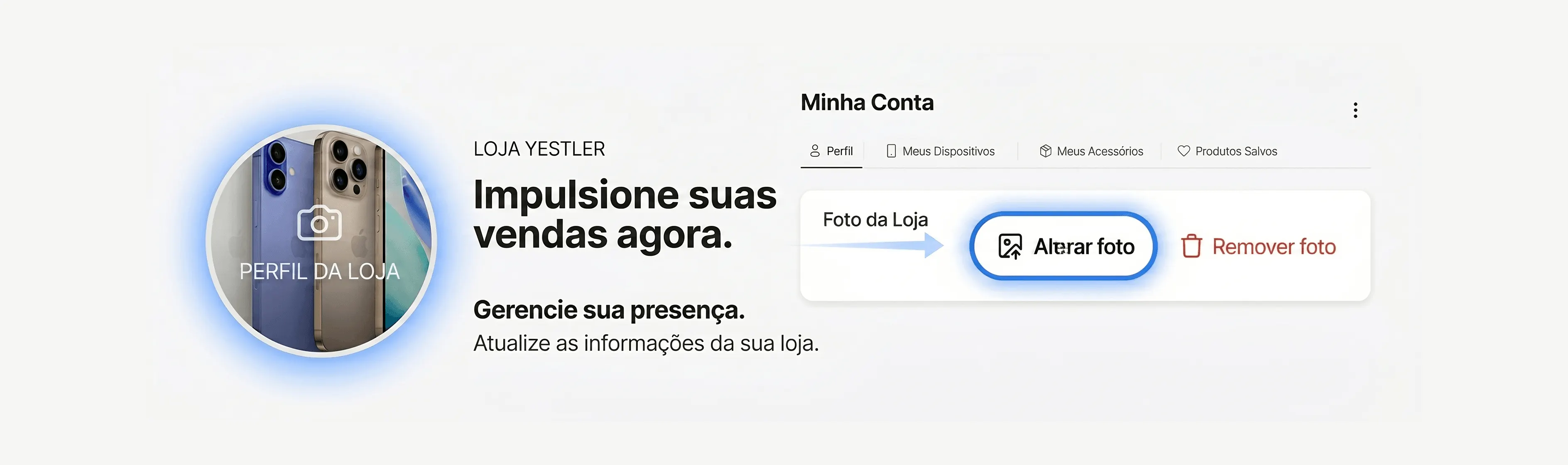Crie a sua loja em poucos minutos.